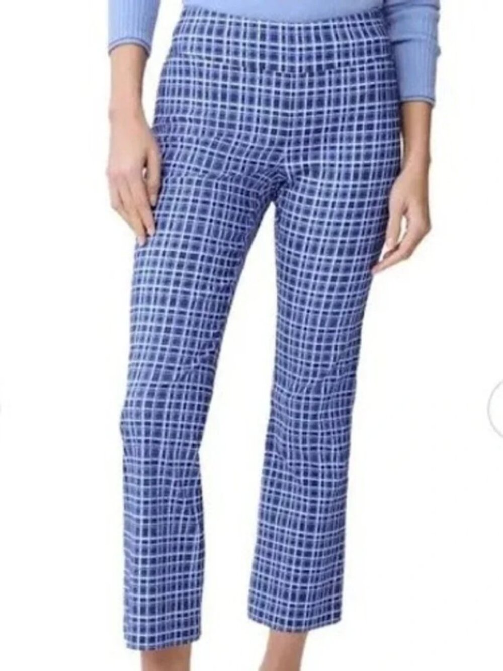NWT J. McLaughlin Ivy Pants in Navy Blue Layered Lines 12